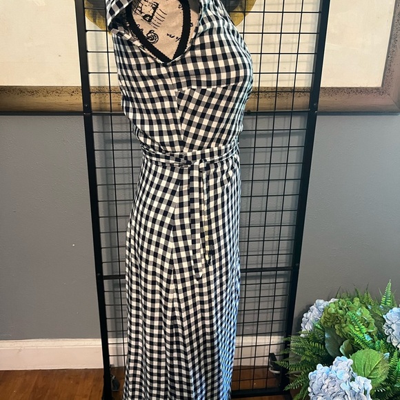 J. Crew Black and White Checkered Midi Dress - Picture 3 of 7